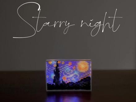 大艺术家系列即将展开~坠爱的是梵高星夜#手工diy #创意手工 #拼豆 #漫漫拼豆