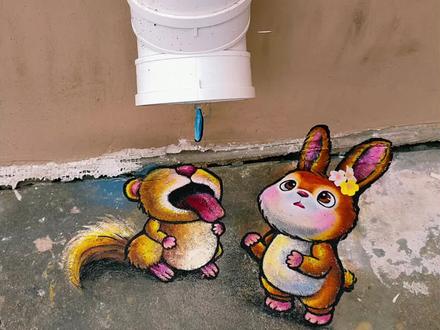 兔子在发呆,松鼠在期待,平凡角落也有可爱的故事。#治愈#户外绘画#可爱#涂鸦