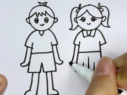 用O和H学会画男生女生吧#一学就会的简笔画#一学就会的简笔画#开启美好一天 #一起学画画 #简笔画