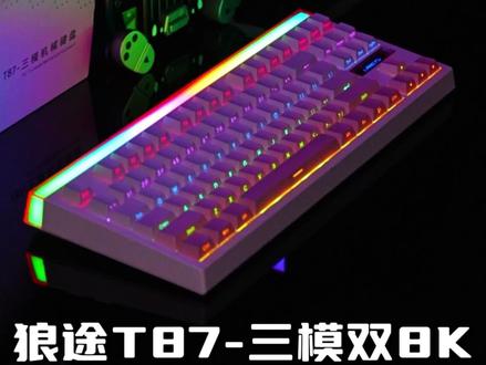这颜值,还支持SOCD等宏功能,双8K回报率,无线0.25毫米的延迟,急停非常强,还是机械键盘#狼途T87#狼途双8K机械键盘#机械键盘急停#萝卜轴#87配列