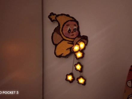 给大家看看我的星星人小夜灯 挥一下魔法棒就得到了一串星星#手工diy #惊喜#小夜灯