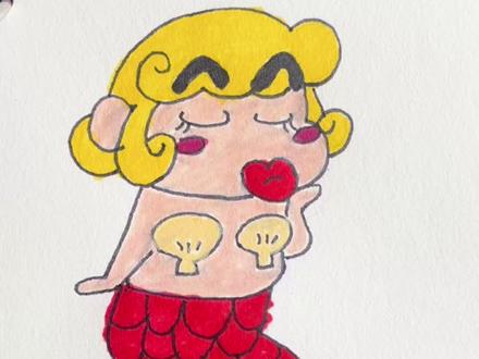 哥哥和姐姐谁画美人鱼好看 #美人鱼#画画#简笔画#美人鱼绘画 #一起学画画