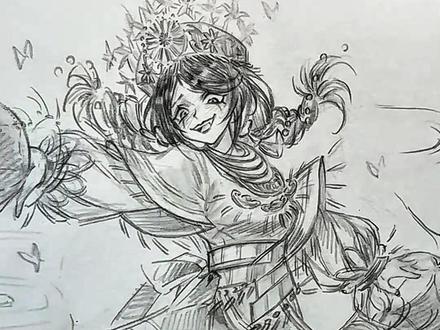 我又画了苗疆少女,这次是拉拉队员的年限! #第五人格 #拉拉队员 #苗疆少女 #蓝果 #铅笔画