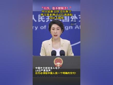 “天冷,也不便握手!”#中日最新交锋 ,没有握手。双手插兜,不怒自威!#又一个外交名场面诞生了 #大国外交最前线