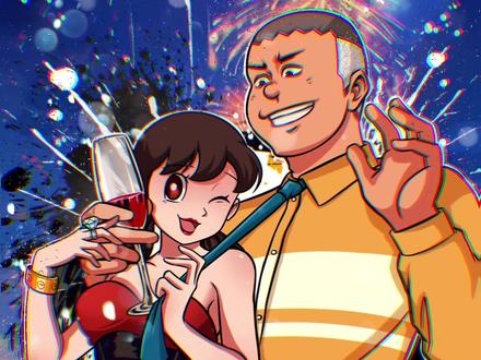 随便画画之加入胖虎静香是一对#静香 #胖虎