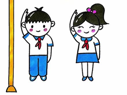 国庆节快到了,学会画少先队员吧,这样画简单又好看#简笔画 #国庆节主题画 #画画 @DOU+小助手 @抖音小助手