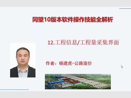 12同望软件工程信息和工程量采集界面操作公路造价杨建虎