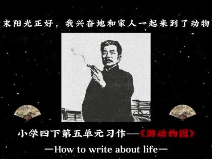 小学四年级下册五单元习作—《游动物园》#小学作文 #小学语文 #作文素材 #作文范文