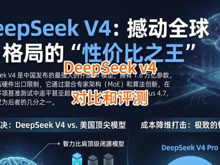 DeepSeek V4依然是性价比之王? #人工智能 #deepseekv4 #aiagent