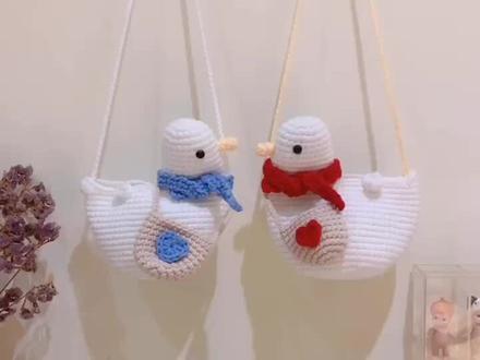 #钩针编织 冲鸭爱心鸭鸭包新手零基础钩针编织教程①