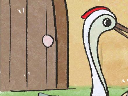 《仙鹤与狐狸1》聪明的仙鹤是怎么让狐狸吃亏的?#萌知计划 #简笔画故事 #儿童睡前故事 #幼儿故事