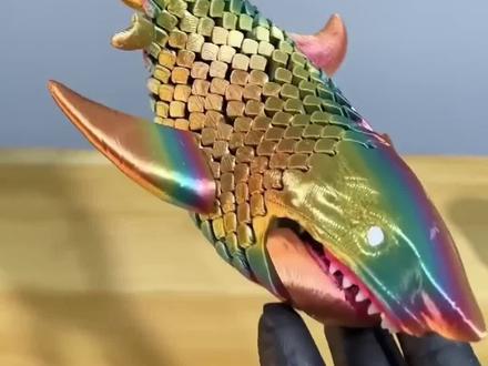 乐高大挑战?不,是3D鲨鱼拼装##3d打印 #乐高 #玩具