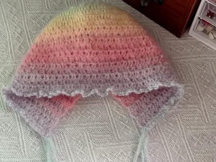 毛线钩织马海线渐变色水母帽教程#毛线钩织水母帽