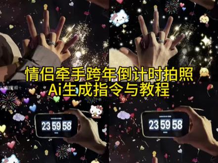 2026倒计时牵手拍照ai生成指令教程来了 情侣牵手跨年倒计时ai指令教程C情侣牵手拍照ai指令教程#2026#情侣牵手拍照#剪映#剪映图片设计#情侣拍照姿势 情侣牵手拍照ai指令清侣牵手拍照ai教程 情侣牵手拍照p图指令情侣牵手跨年拍照豆包生成指令教程 情侣牵手拍照豆包ai指令 情侣牵手跨年拍照ai指令
