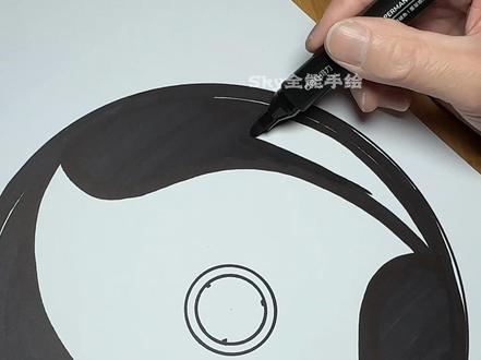 宇智波纳卡万花筒写轮眼。 #自学画画打卡 #瞎画系列 #写轮眼 #万花筒写轮眼 #没点艺术细胞刷不到 @抖音小助手