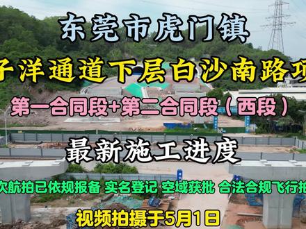 东莞市虎门镇狮子洋通道工程下层白沙南路第二合同段(西段)最新施工进度#工程进度实拍 #狮子洋通道 #东莞dou知道 #东莞同城 #现场施工进度实拍