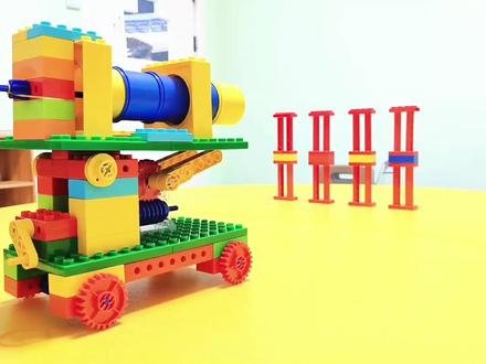 4-5岁机器人学什么?今日分享主题:乐高大颗粒加农炮…#乐高 #机械原理 #大颗粒 #机器人 #积木搭建