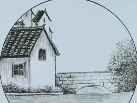 半分钟学画画 园林别墅#画画 #想画就画 #一起学画画 #创意美术 #少儿美术