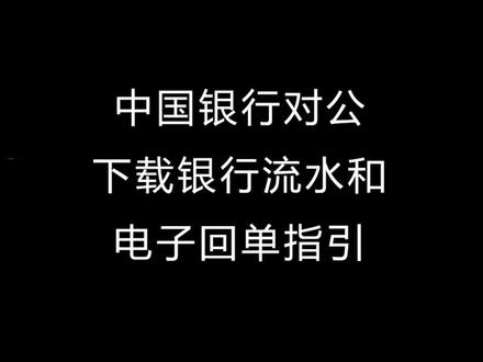 中国银行对公下载银行流水和电子回单指引#注册公司 #对公账户#银行#干货分享 #电子回单