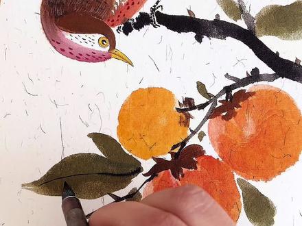 事事如意图 #国画作品 #中国画 #鸟 #百young非遗计划#非遗祈福百景图 @抖音小助手