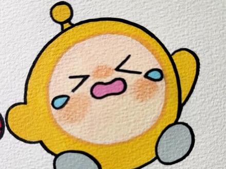 谁懂!哭包蛋仔来啦!黄皮灰脚 + 泪眼的委屈戳心巴!🥰 #画画 #解压 #蛋仔派对 #哭包 #简笔画