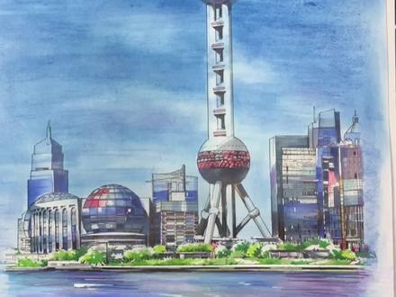 新年伊始,生活时刻都在提醒你要努力向qian!学会珍惜! #画画 #马克笔 #手绘 #上海东方明珠
