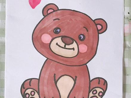 #儿童简笔画 #一学就会的简笔画 #马克笔儿童画 #画画的baby #一起学画画 #育儿简笔画 #简笔画教程 #宝宝学画画 教你画简笔画小熊🐻