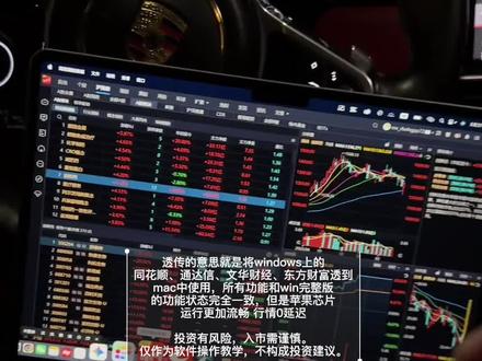 苹果电脑玩股票,不用再大费周章了,学会这一步就够。 透传的意思就是将windows上的
同花顺、通达信、文华财经、东方财富透到
mac中使用,所有功能和win完整版
的功能状态完全一致,但是苹果芯片
运行更加流畅 行情0延迟
投资有风险,入市需谨慎。
仅作为软件操作教学,不构成投资建议。