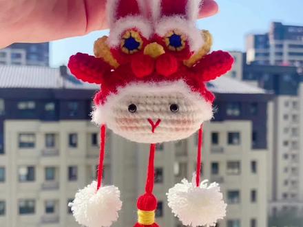 醒狮兔,头套教程来喽#爱生活爱编织 #零基础学钩针