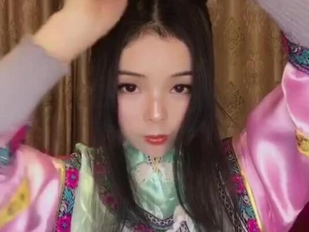 不用假发包的清朝少女旗头