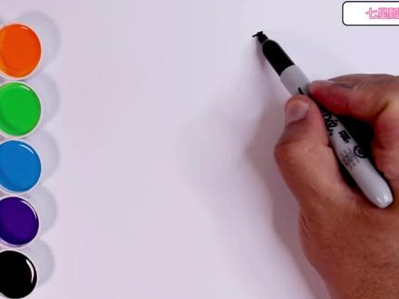 如何简单绘制彩虹恐龙,霸王龙亲子简笔画教程,儿童画