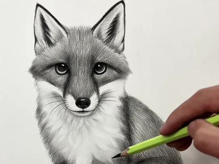 素描小狐狸教程,教大家画一只超好看! #素描 #零基础学画画 #素描动物 #绘画教程 #素描笔迹