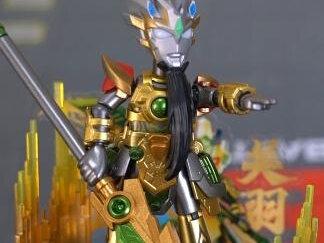 泽塔奥特曼换装关羽金身战袍 参加布鲁可合作伙伴大会,积木人大改造#布鲁可积木人 #布鲁可奥特曼 #玩具改造