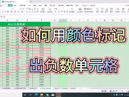 如何用颜色标记出所有负数单元格 #office办公技巧 #玩转office #wps办公技巧 #wps表格 #学习分享 #会计
