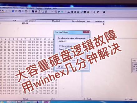 大容量硬盘逻辑故障,用winhex快速恢复。