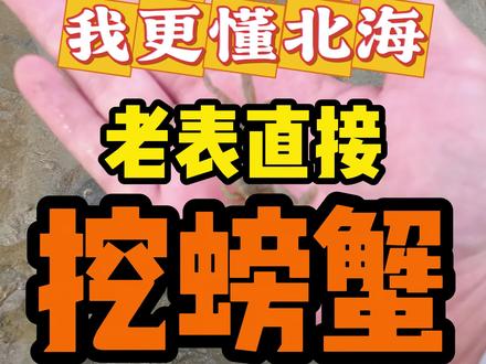 老表直接手把手教你挖螃蟹!#北海#赶海#抓螃蟹#攻略 #旅游