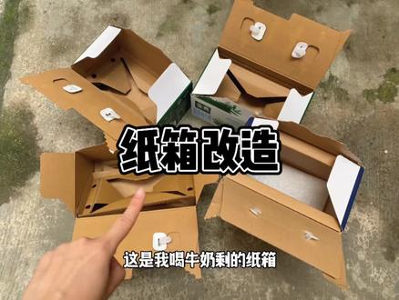 废弃牛奶箱改造再利用!不要钱的快乐谁能懂呀~#变废为宝 #手工diy #牛奶箱改造