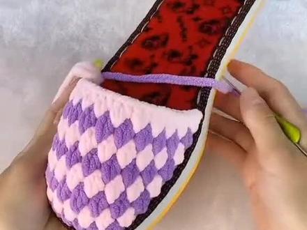 新手双色棉拖鞋详细教程,喜欢的收藏!#手工钩织教程