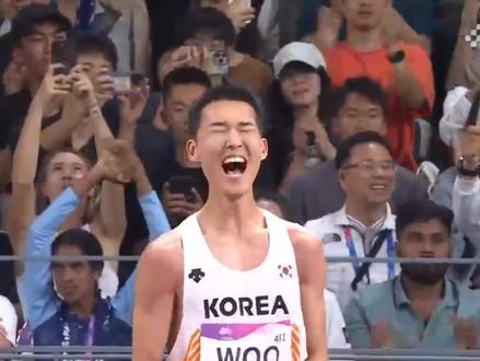#2023杭州亚运会 男子#跳高决赛,韩国选手#禹相赫2.31m高度第1次试跳通过#田径