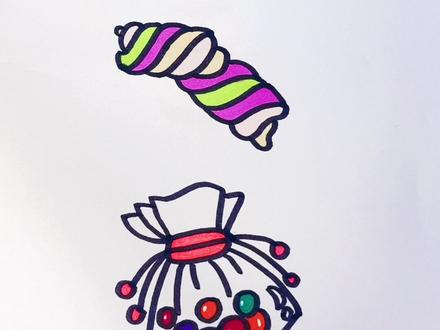 好看的糖果简笔画#儿童简笔画 #感谢抖音