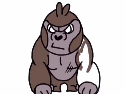 卡通大猩猩最简单的画法,学起来#简笔画 #画画 #可爱简笔画 #动画