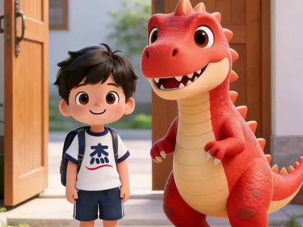 林小杰小朋友周一到周五每天骑着不同的恐龙去上学。#恐龙 #儿童启蒙早教益智动画片 #早教动画 #儿童视频 #原创动画