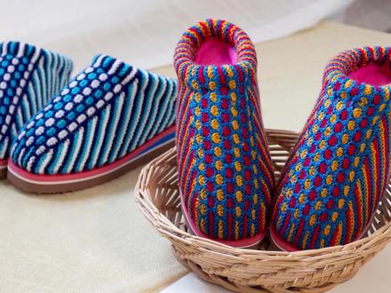 雅馨绣坊毛线棉拖鞋编织 水草花全集#棉鞋编织