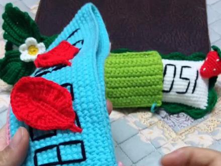 挪车牌教程,填充物只是做个演示,要填充均匀了#毛线编织教程