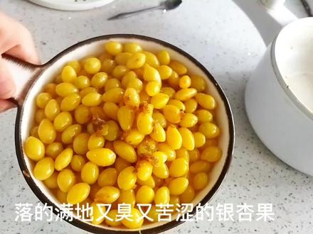 又臭又苦涩的银杏果,落得满地都是没人捡,我却拿他当宝! #美食vlog #纯天然无添加 #动手自己做美食 #在家做美食