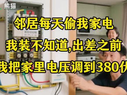 邻居每天偷我家电,我装不知道,出差前我把家里的电压调到380伏