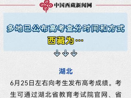 高考查分时间公布,西藏为……#高考查分