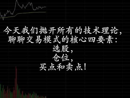 交易模式的核心四要素:选股、仓位,买点和卖点!#股票 #股票交易 #股票知识 #股票投资技巧 #交易模式