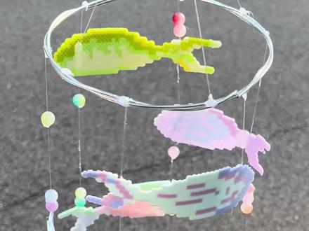 拼豆小鱼风铃教程来啦#拼豆 #风铃 #拼豆图纸