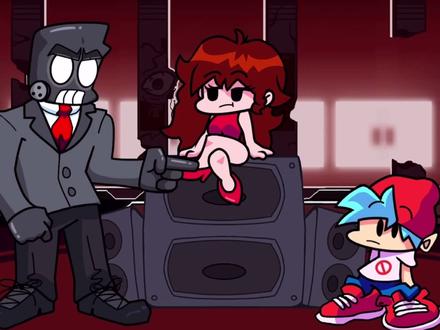 周五夜放克:BF和GF穿越遇到机器人,机器人有枪也赢不了BF!